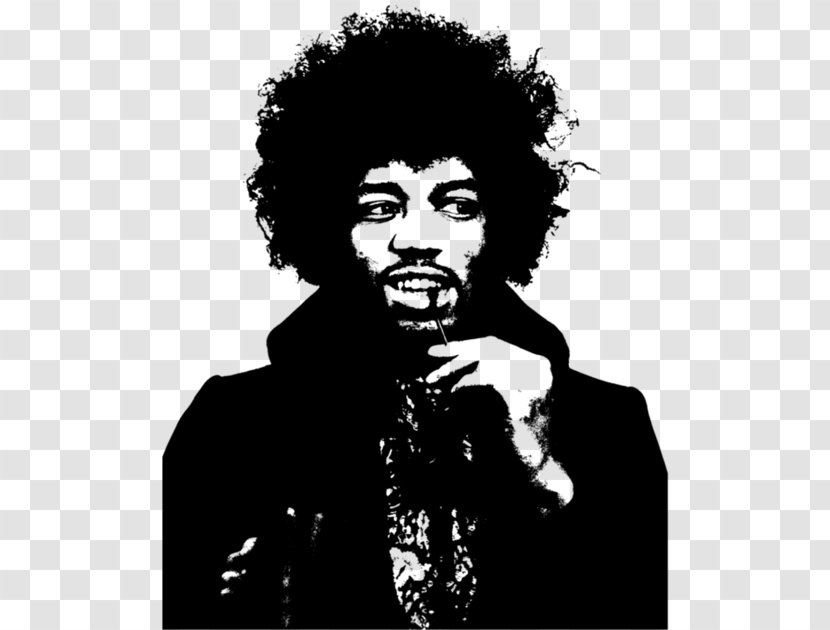 Jimi Hendrix Black And White Drawing Bear - Flower Transparent PNG