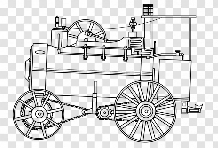 Steam Engine Tractor Locomotive Traction - Furniture - Straction Vector Transparent PNG