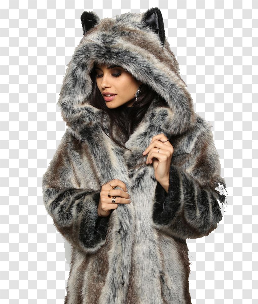 Fur Clothing Fake Jacket Chanel - Hood - Coat Transparent PNG