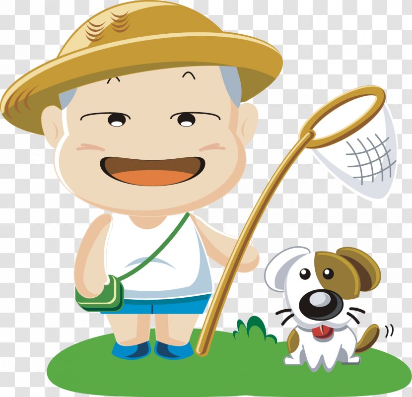 Fishing Nets - Boy - And Go Out With The Puppy Holding Net Pocket Of Grandfather Transparent PNG
