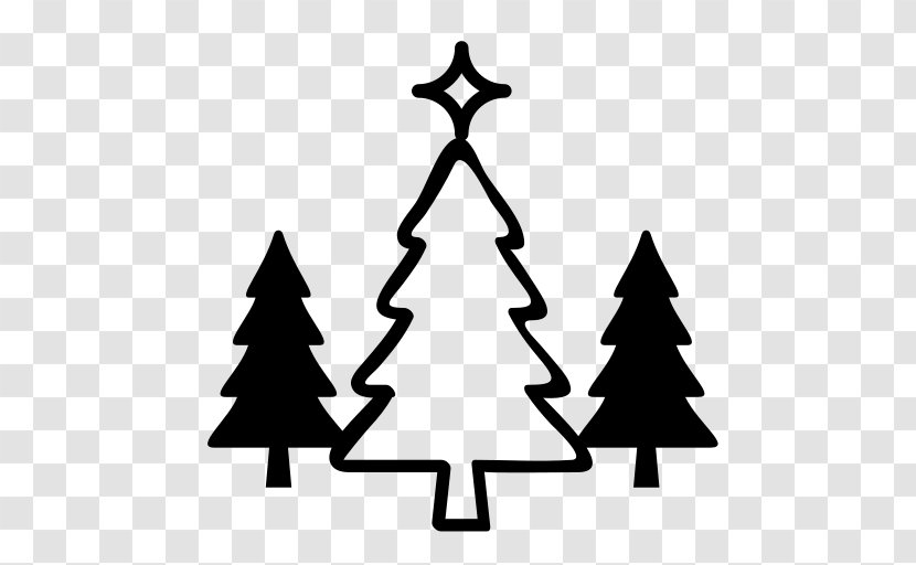 Christmas Tree Ded Moroz Ornament - Black And White Transparent PNG