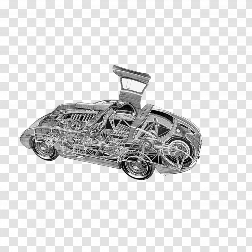 Mercedes-Benz 300 SLR McLaren Sprinter Car - Rudolf Uhlenhaut - Mercedes Benz Perspective Transparent PNG