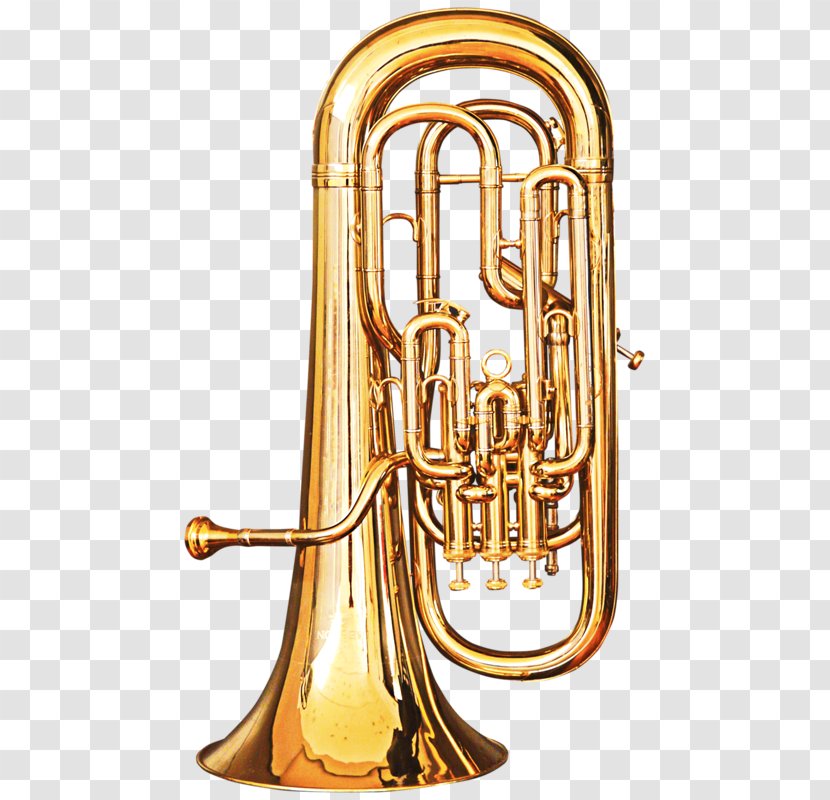 Musical Instrument Trumpet Saxhorn Tuba - Cartoon - Golden Flute Transparent PNG