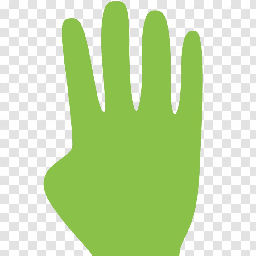 Thumb Hand Model Green Glove - Grass - Finger Icon Transparent PNG