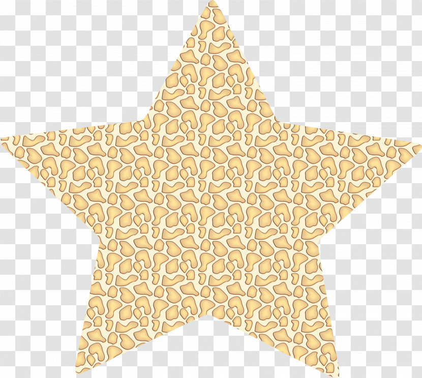 Yellow Star Beige Pattern Transparent PNG