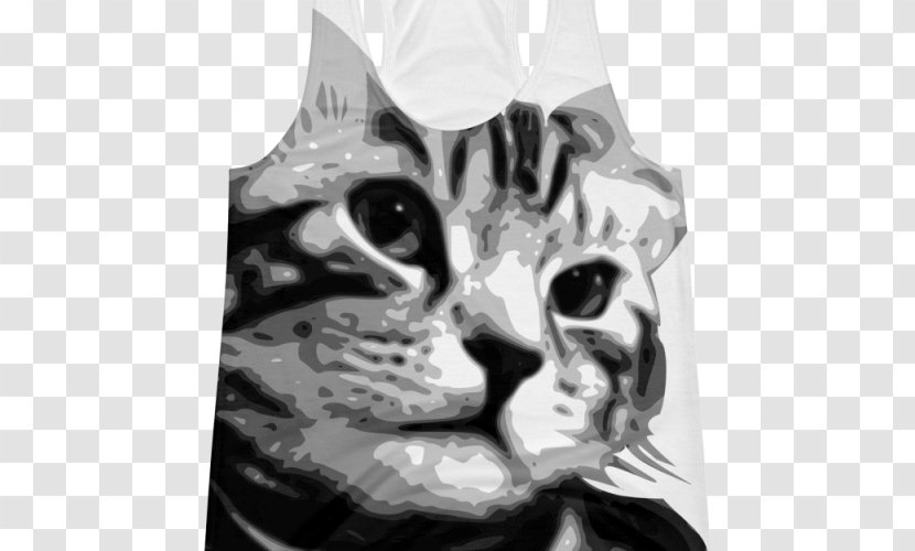 Whiskers British Shorthair Tabby Cat White - Monochrome Transparent PNG