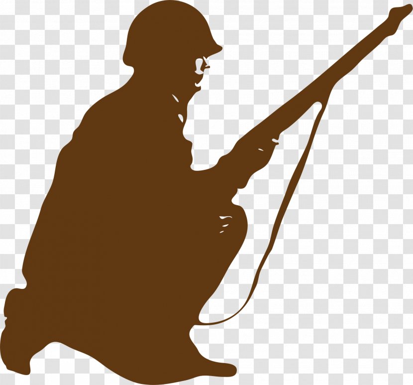 Soldier Silhouette Clip Art - Military Rank - Brown Latent Transparent PNG