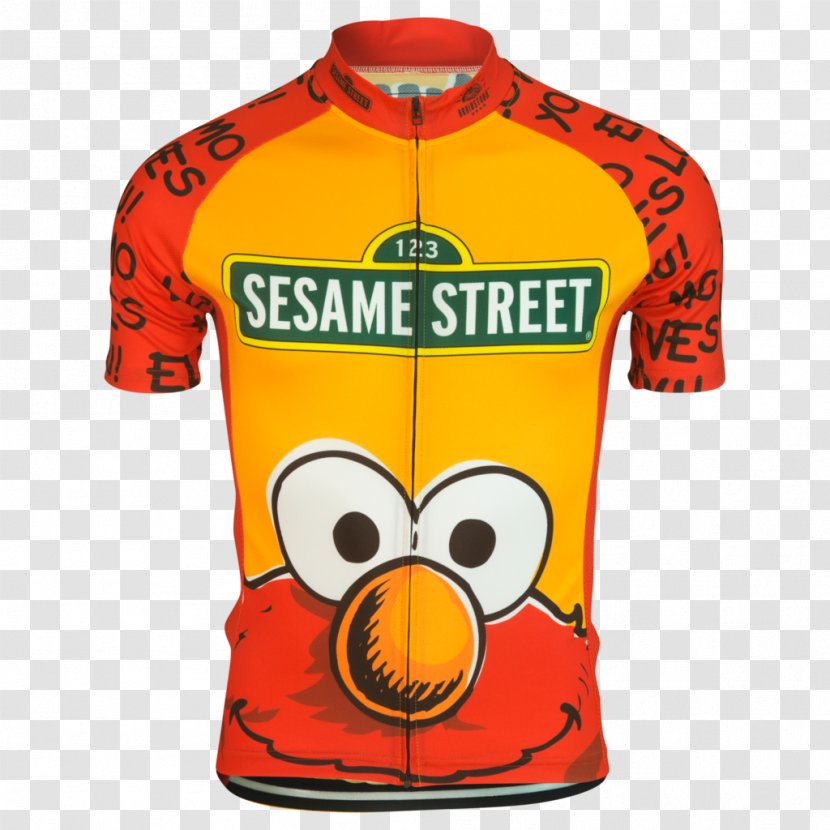 Elmo Big Bird Mr. Snuffleupagus Sesame Street The Muppets - T Shirt - Cyclist Front Transparent PNG