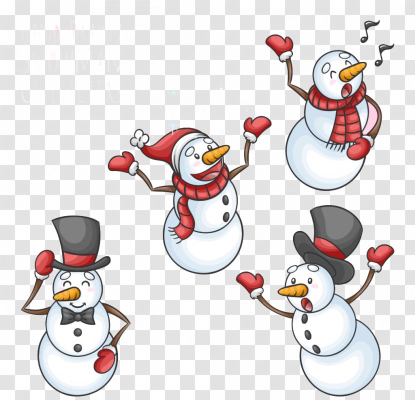 Snowman Illustration - Vector Transparent PNG