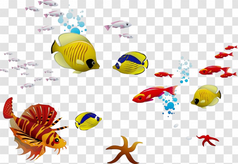 Coral Reef Background - Butterflyfish - Yellow Transparent PNG
