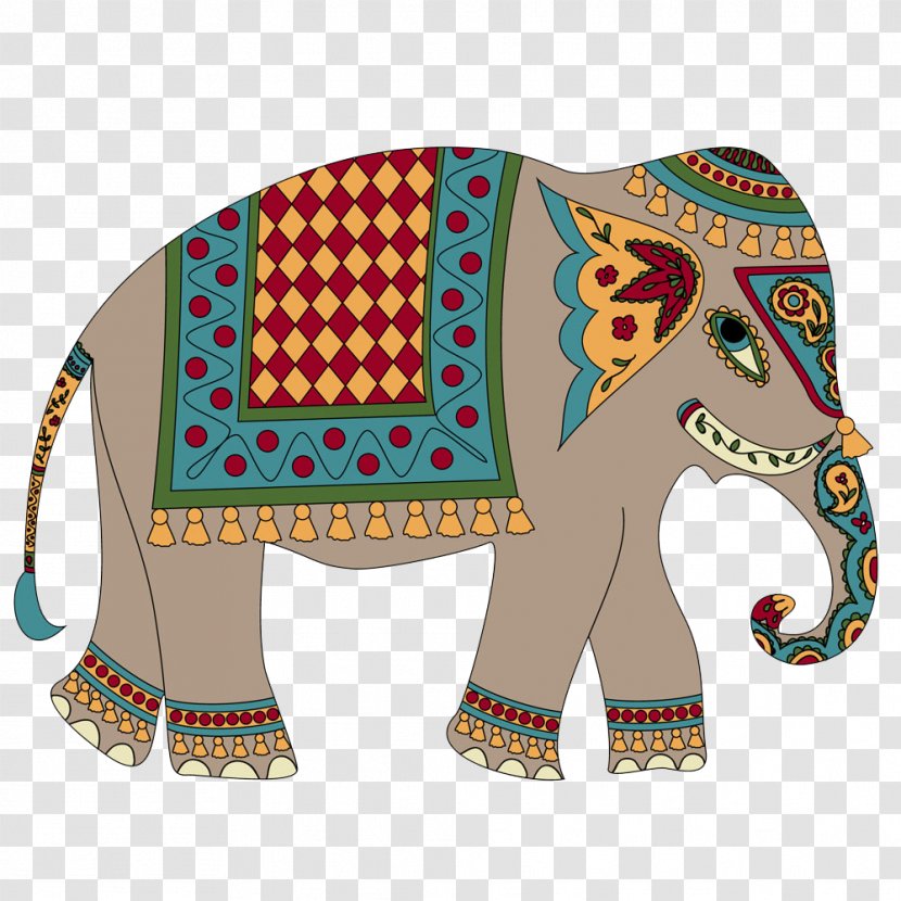 Indian Elephant Pattern Transparent PNG