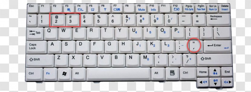 Computer Keyboard Laptop Space Bar Layout Shift Key - At Sign - Australian Dollar Transparent PNG