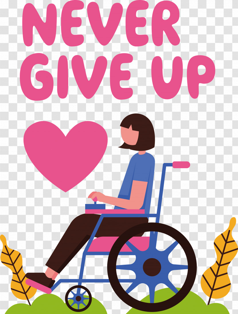 International Disability Day Never Give Up Wheelchair Girl Transparent PNG