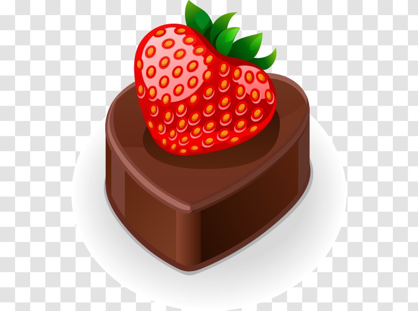 Strawberry Pie Chocolate Pudding Cake White - Hand Drawn Heart-shaped Transparent PNG