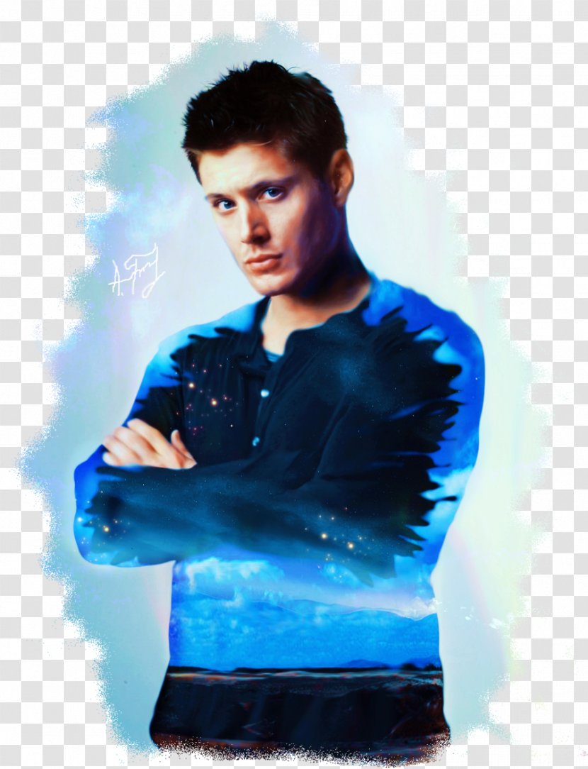 Jensen Ackles T-shirt Shoulder - Electric Blue Transparent PNG