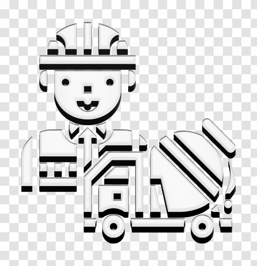 Construction And Tools Icon Concrete Mixer Icon Construction Worker Icon Transparent PNG