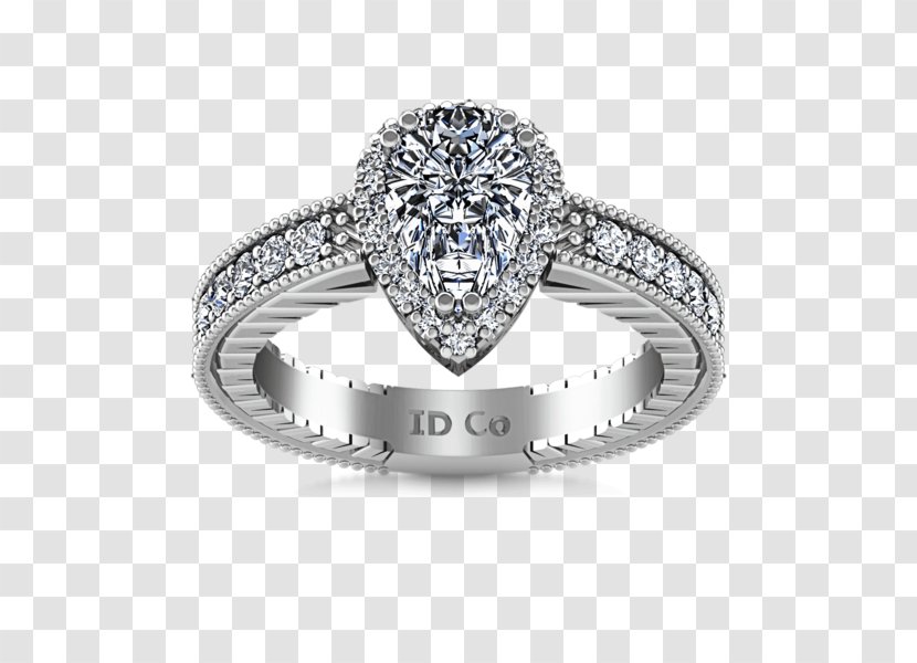 Diamond Engagement Ring Princess Cut Jewellery - Silver Transparent PNG