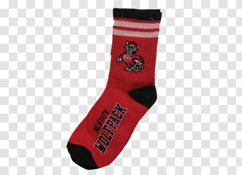 North Carolina State University Sock NC Wolfpack Football Men's Basketball Slipper - Tshirt - Striped Stockings Transparent PNG