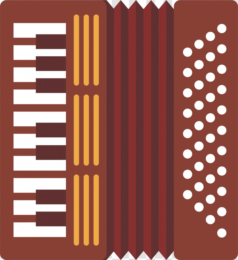 Diatonic Button Accordion Musical Instrument - Frame - Vector Color Hand-painted Transparent PNG