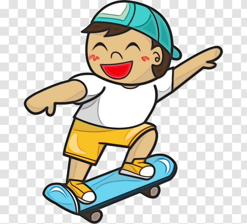 Cartoon Clip Art Playing Sports Recreation Skateboarding - Pleased Transparent PNG