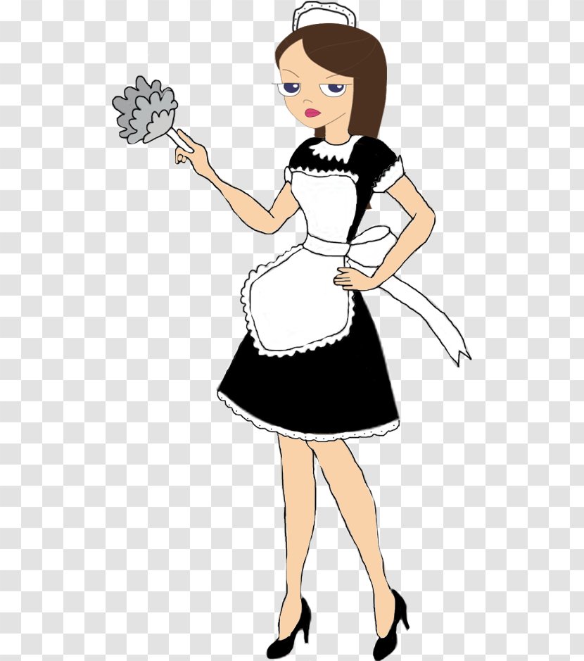 French Maid Harley Quinn Clip Art - Watercolor Transparent PNG