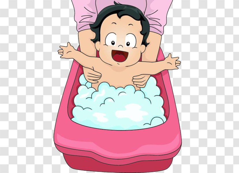 Bathtub Bathing Infant Clip Art - Watercolor - Bath Baby Transparent PNG