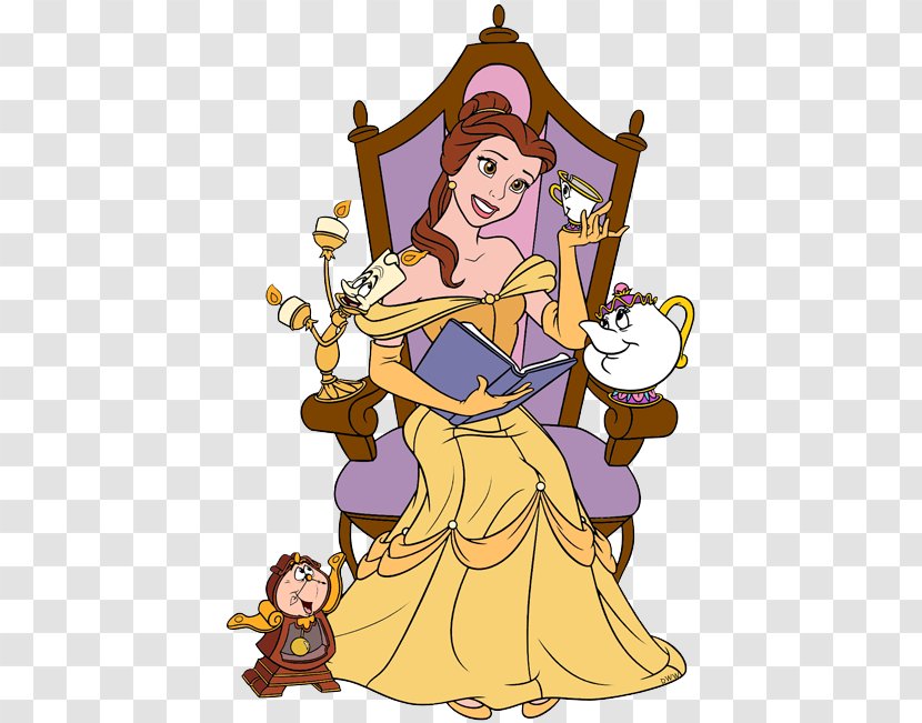 Belle Beauty And The Beast Chip Mrs. Potts - Mythical Creature Transparent PNG