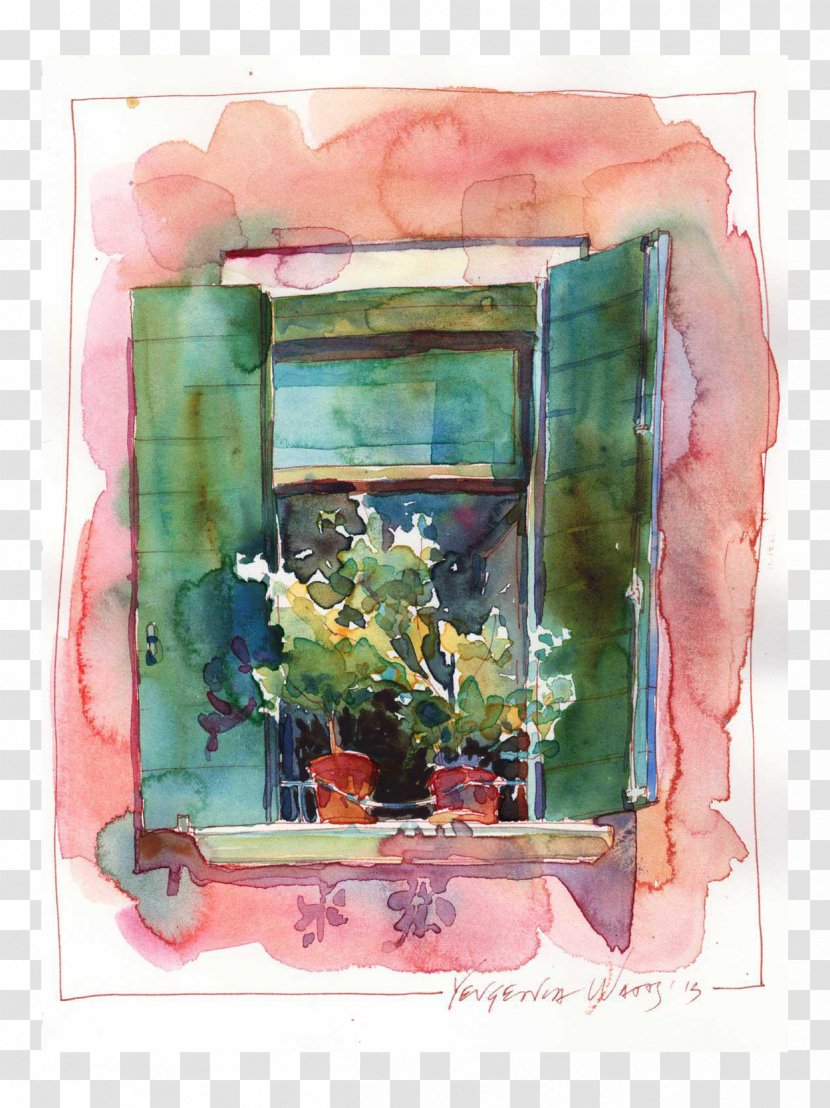 Floral Design Still Life Watercolor Painting Picture Frames Window - Artwork - Acrylic Paint Transparent PNG