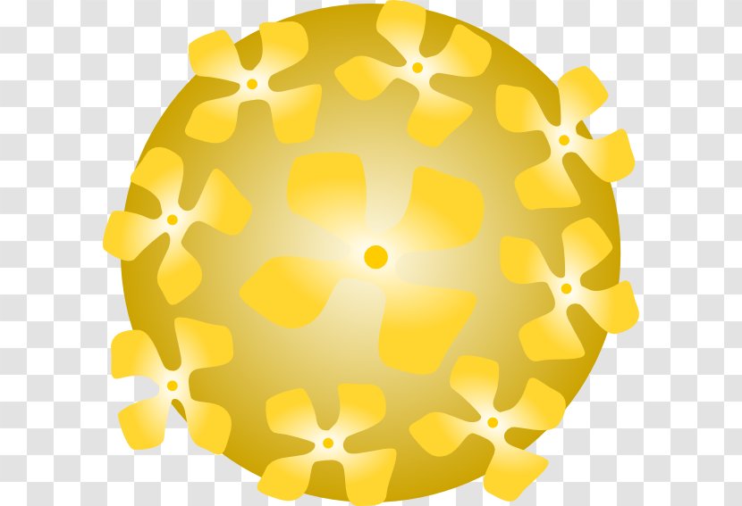 Clip Art - Yellow - Circle Flower Transparent PNG