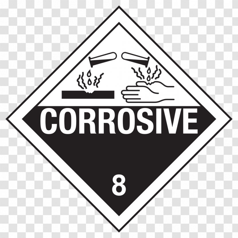 HAZMAT Class 8 Corrosive Substances Dangerous Goods Placard UN Number - Label - Hazardous Substance Transparent PNG