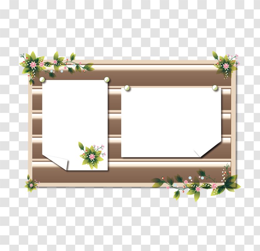 Picture Frame Clip Art - Flower - Floral Decoration Wooden Border Transparent PNG