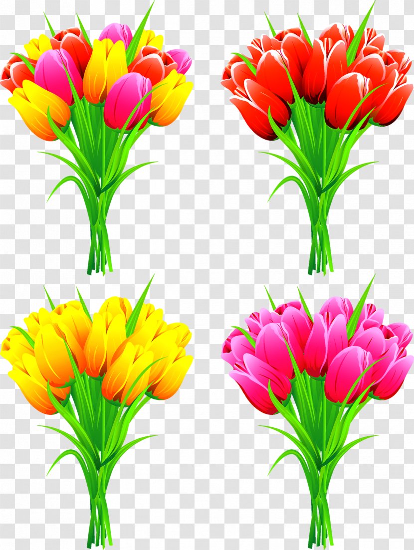 Flower Bouquet Euclidean Vector Floral Design - Arranging - Tulip Transparent PNG