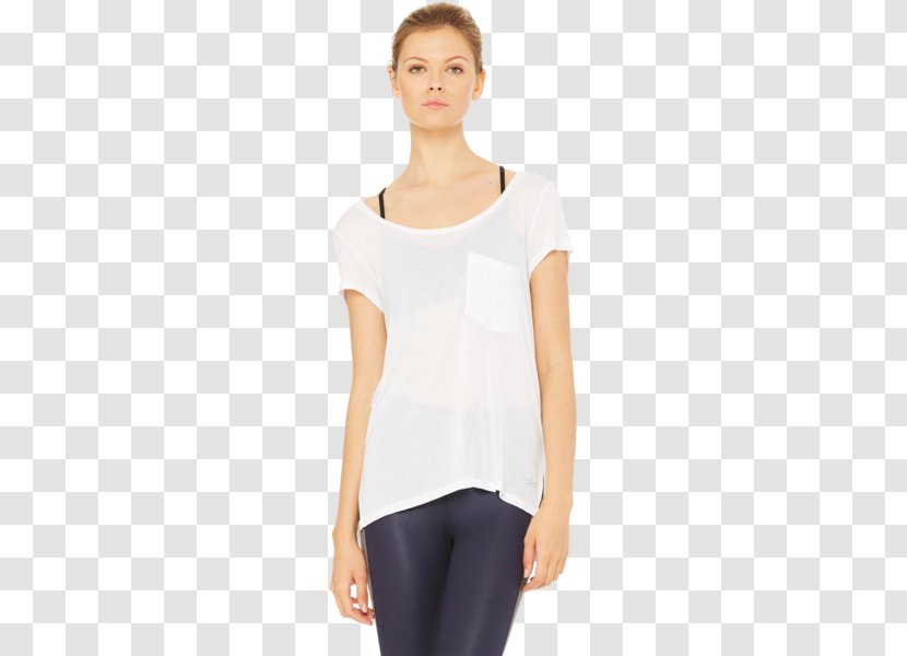Sleeve T-shirt Shoulder Blouse - White Short Sleeves Transparent PNG