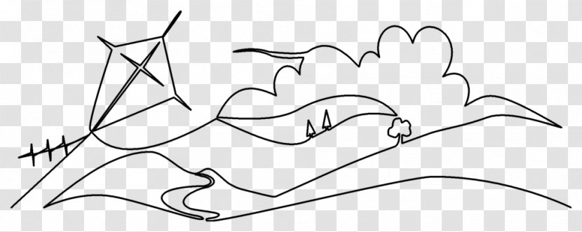 Drawing /m/02csf Line Art Cartoon Clip - Flower - Flying Kite Transparent PNG