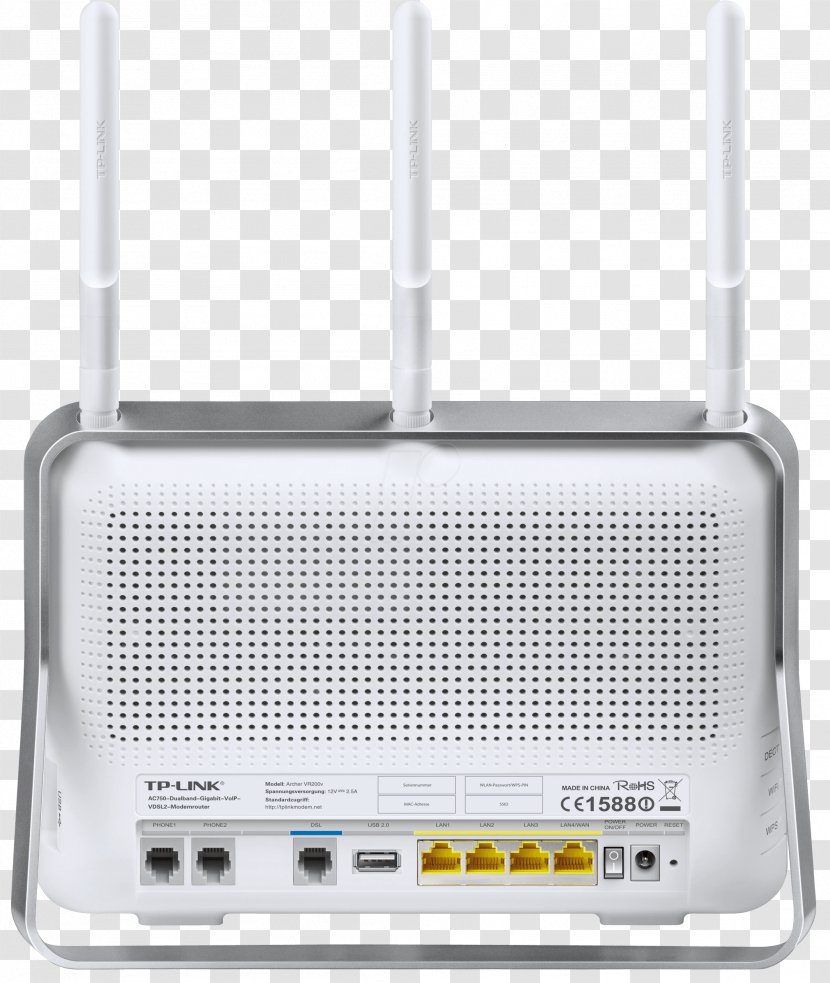 Wireless Router TP-LINK Archer VR900 DSL Modem VR200v - Tplink Ac1750 Transparent PNG