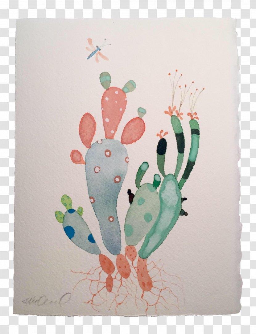 Textile Turquoise - Organism - Cactaceae Watercolor Painting Transparent PNG