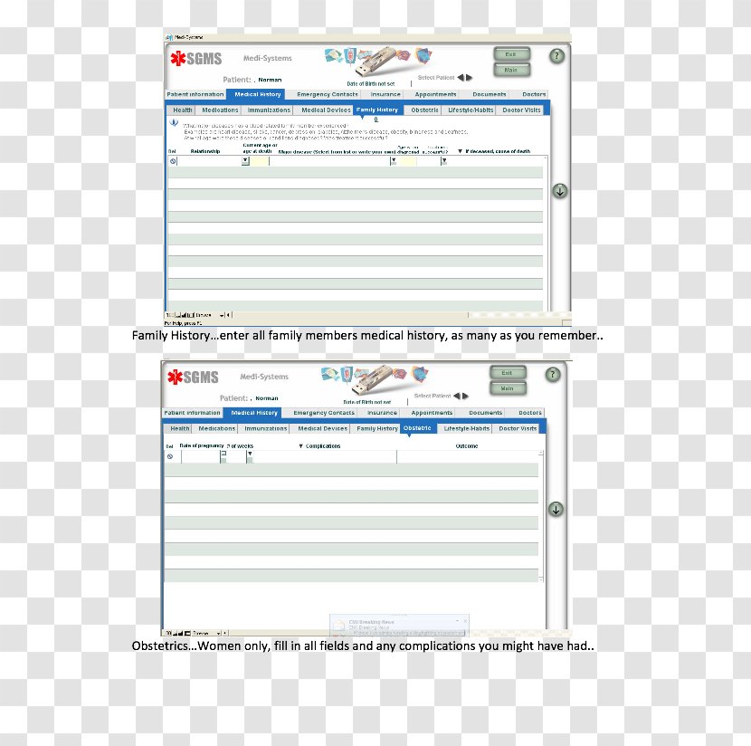 Web Page Screenshot Computer Program Line - Medical Records Transparent PNG