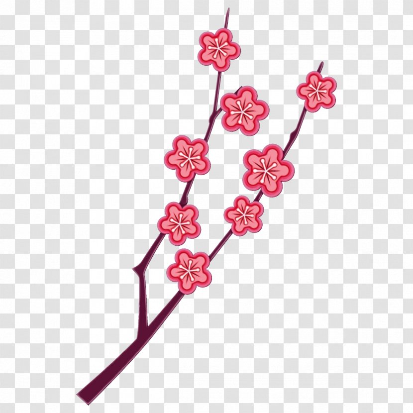 Cherry Blossom - Paint - Pedicel Magenta Transparent PNG
