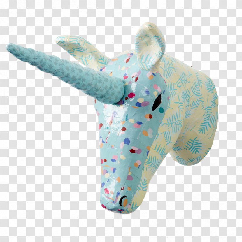 Paper Papier-mâché Unicorn Blue Turquoise - Wall - Deco Transparent PNG