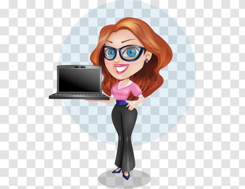 Cartoon Accounting Accountant Character - Frame - Woman Transparent PNG