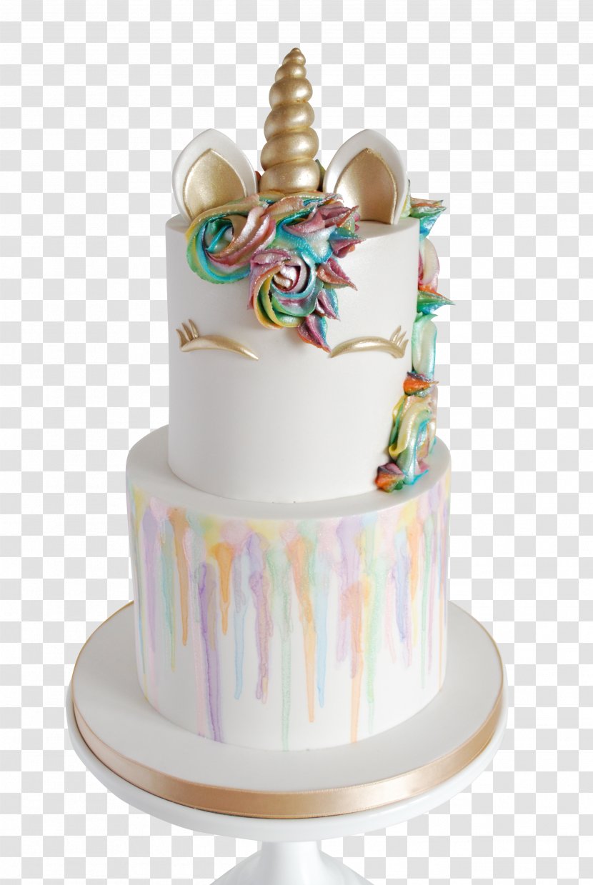 Birthday Cake Frosting & Icing Sugar Layer Butter - Decorating - Unicorn Transparent PNG
