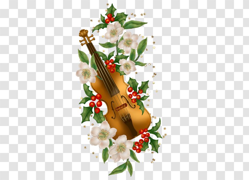 Violin Greeting Card Christmas Wedding Invitation - Tree - And Flowers Transparent PNG