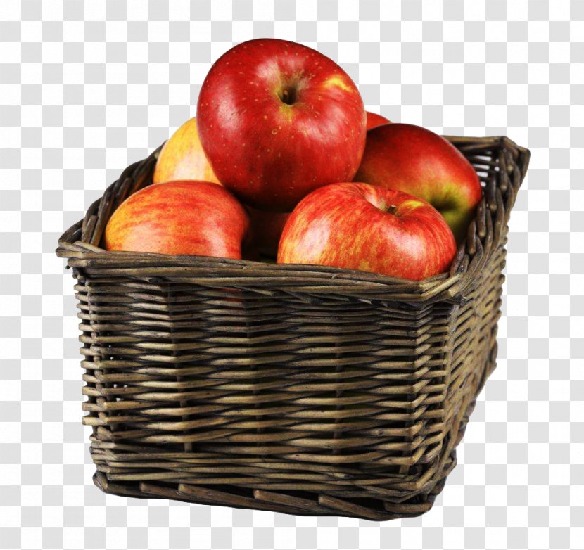 The Basket Of Apples Macintosh - Gift - Bamboo Frame In Picture Material Transparent PNG