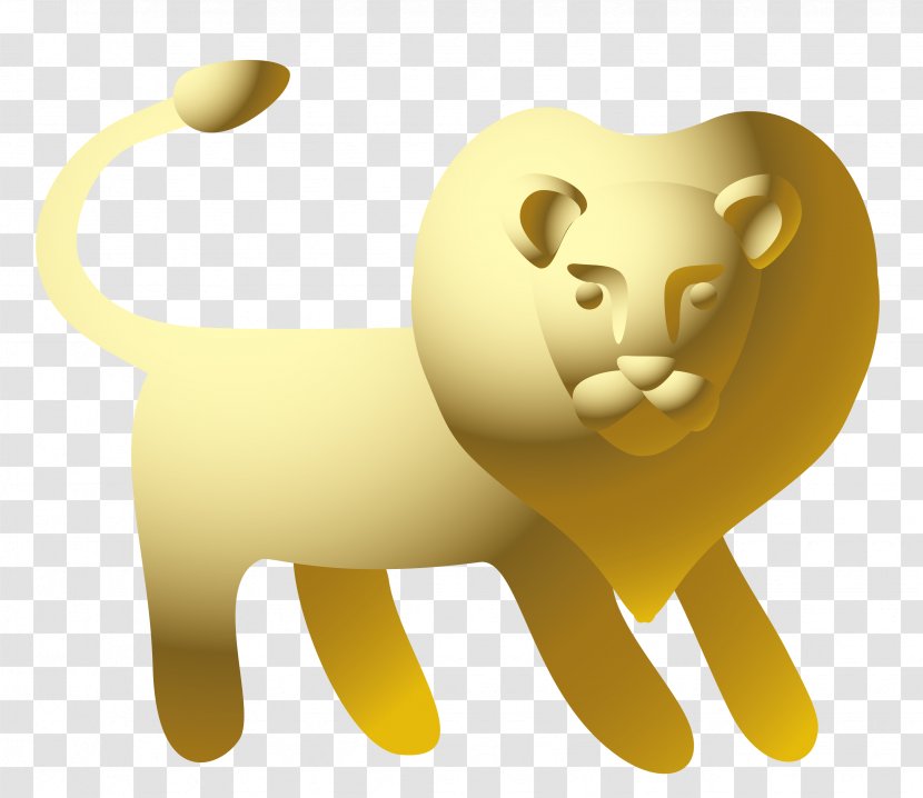 Lion Leo Euclidean Vector Horoscope - Yellow - Statue Material Transparent PNG