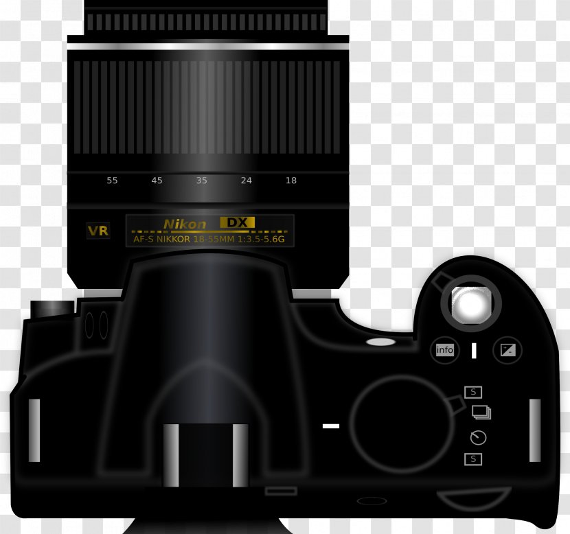 Nikon D3100 D800 Camera Digital SLR Clip Art - Mirrorless Interchangeable Lens - Slr Cliparts Transparent PNG