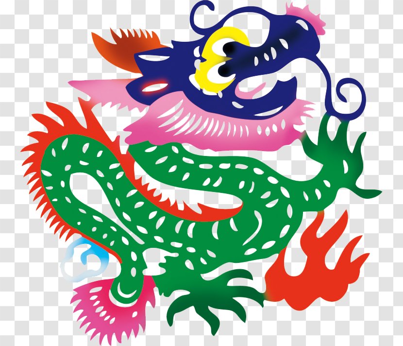 China Chinese Zodiac Dragon Rat - East Asian Age Reckoning - Lunar New Year Paper-cut Wind Transparent PNG