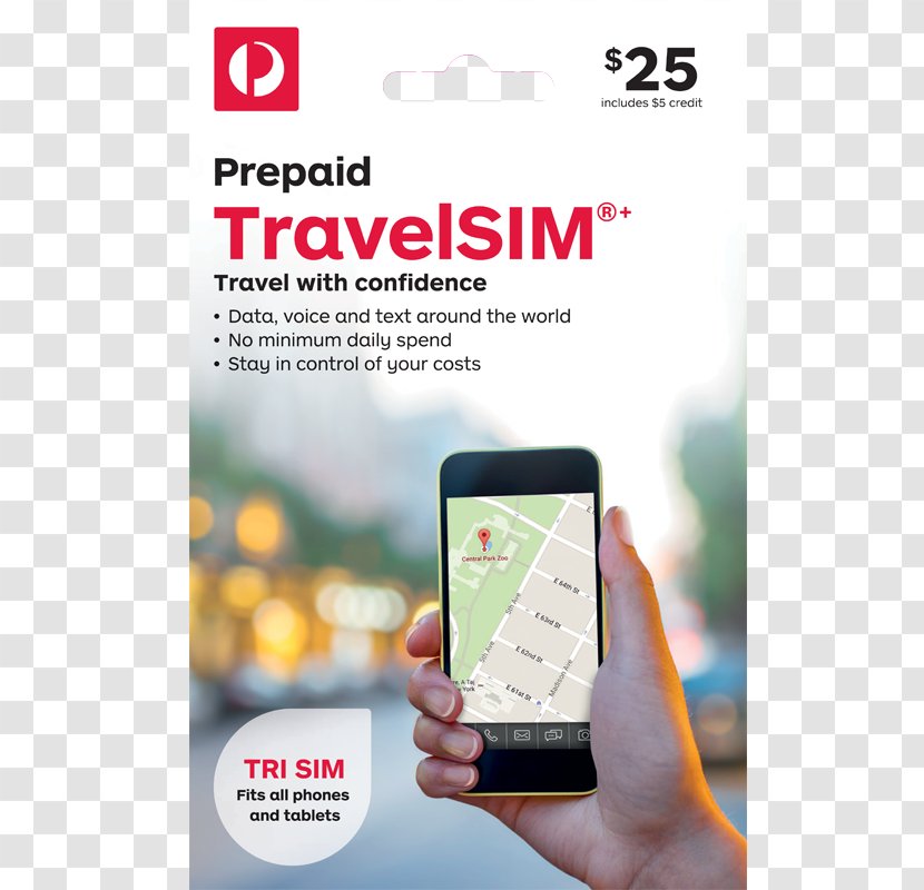 Prepaid TravelSIM®+ Australia Post Mail Subscriber Identity Module Smartphone - Vodafone New Zealand Transparent PNG