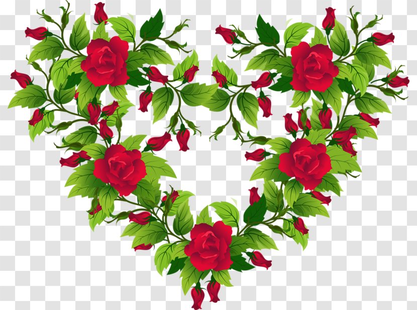 Rose Heart Clip Art - Cut Flowers Transparent PNG