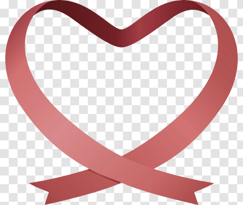 Pink Red Heart Ribbon Love Transparent PNG