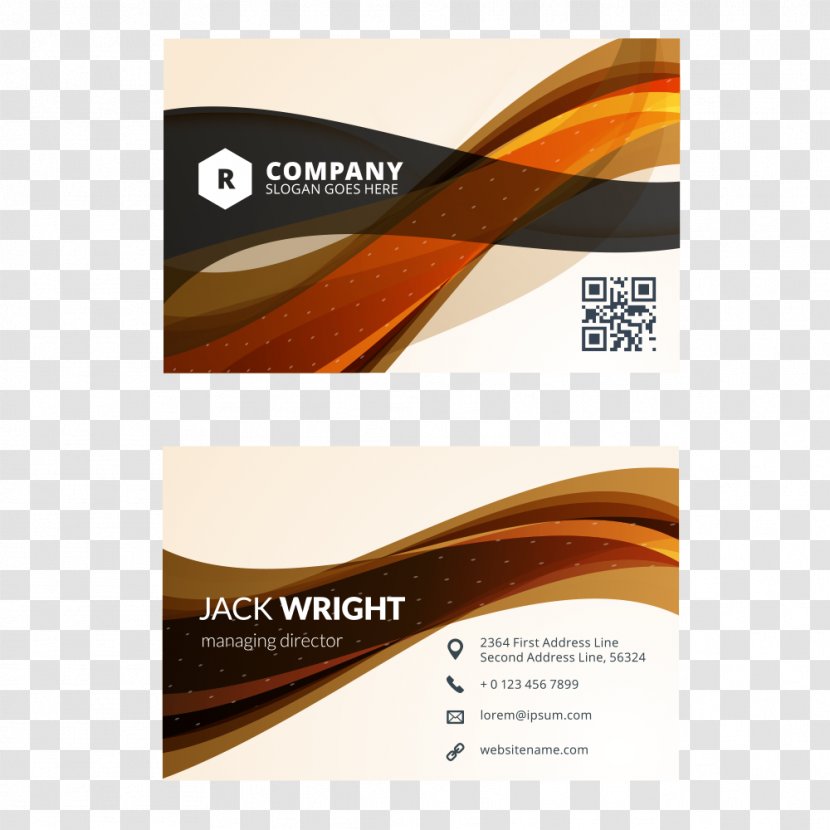 Business Card Design Cards Flat - Orange - Creative Transparent PNG